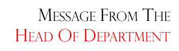 Message from the Head of Department